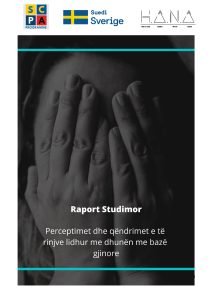 Raport Studimor : Perceptimet dhe qëndrimet e të rinjve lidhur me dhunën me bazë gjinore.